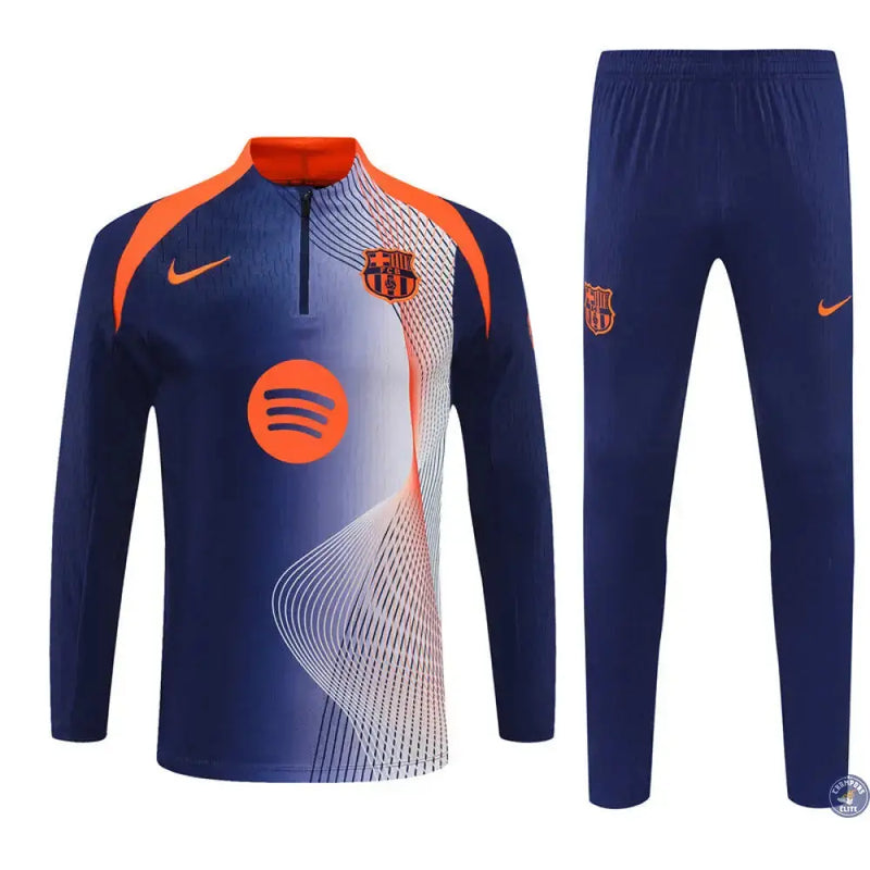 Survêtement d'entraînement demi-zip - Barcelone 2025/2026 - Bleu/Orange — visuel 1 sur 3