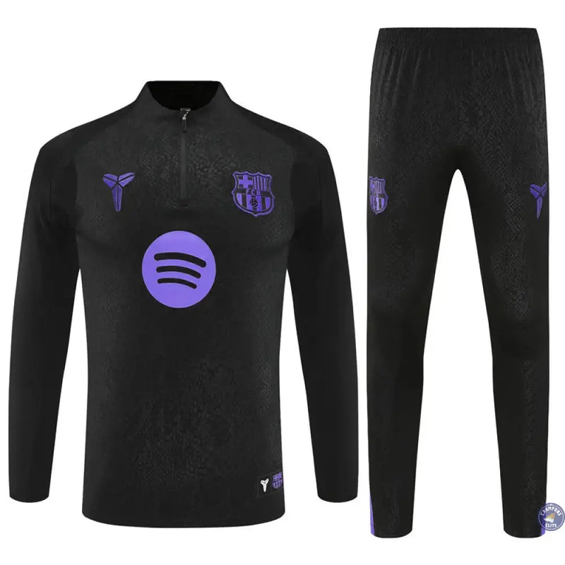 Survêtement d'entraînement demi-zip - Barcelone 2025/2026 - Noir/Violet — visuel 1 sur 3