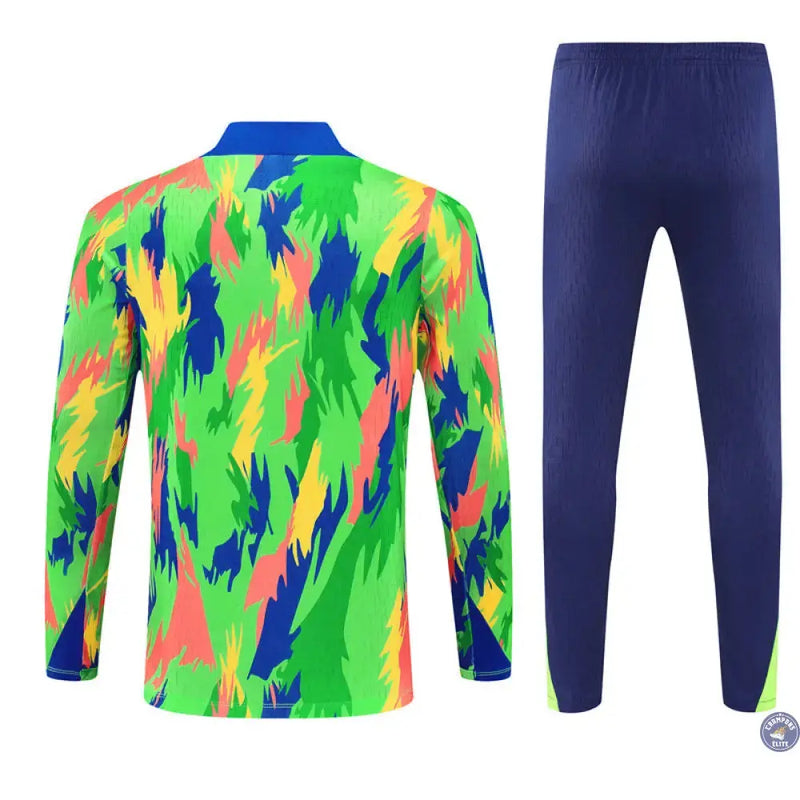 Survêtement d'entraînement demi-zip - Brésil 2025/2026 - Camouflage Vert/Bleu — visuel 1 sur 3