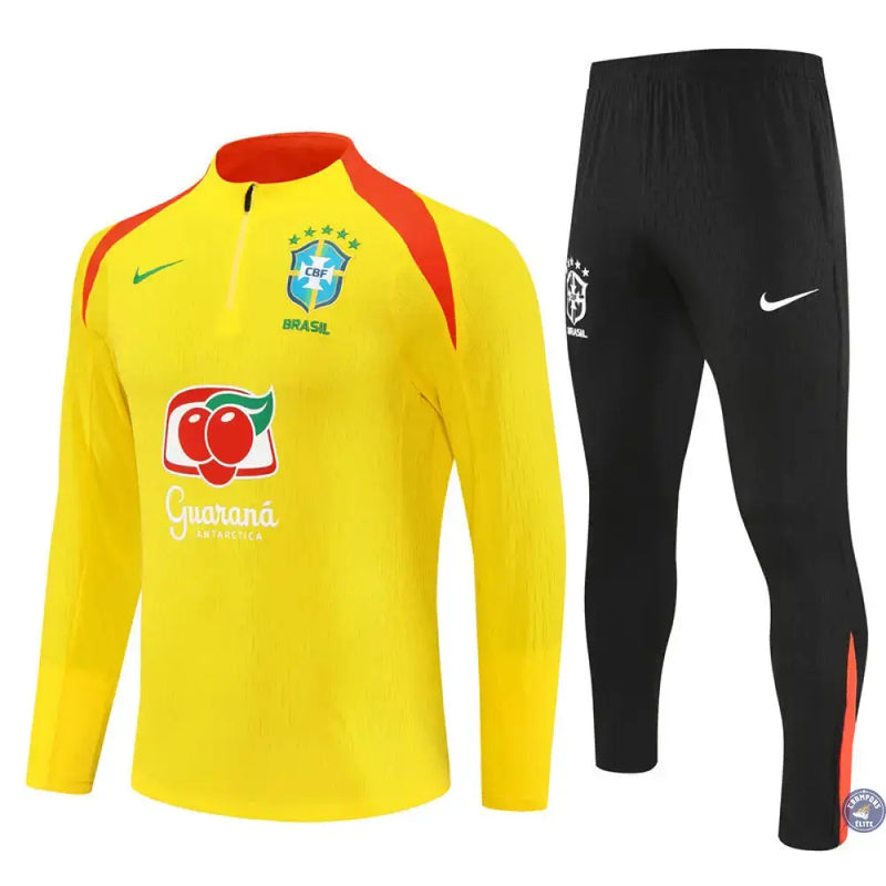 Survêtement d'entraînement demi-zip - Brésil 2025/2026 - Jaune/Noir/Orange — visuel 2 sur 3