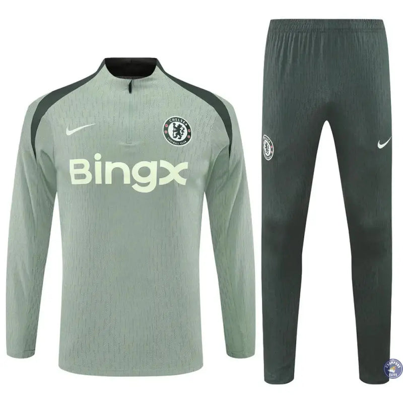 Survêtement d'entraînement demi-zip - Chelsea 2025/2026 - Kaki/Vert Clair — visuel 1 sur 3