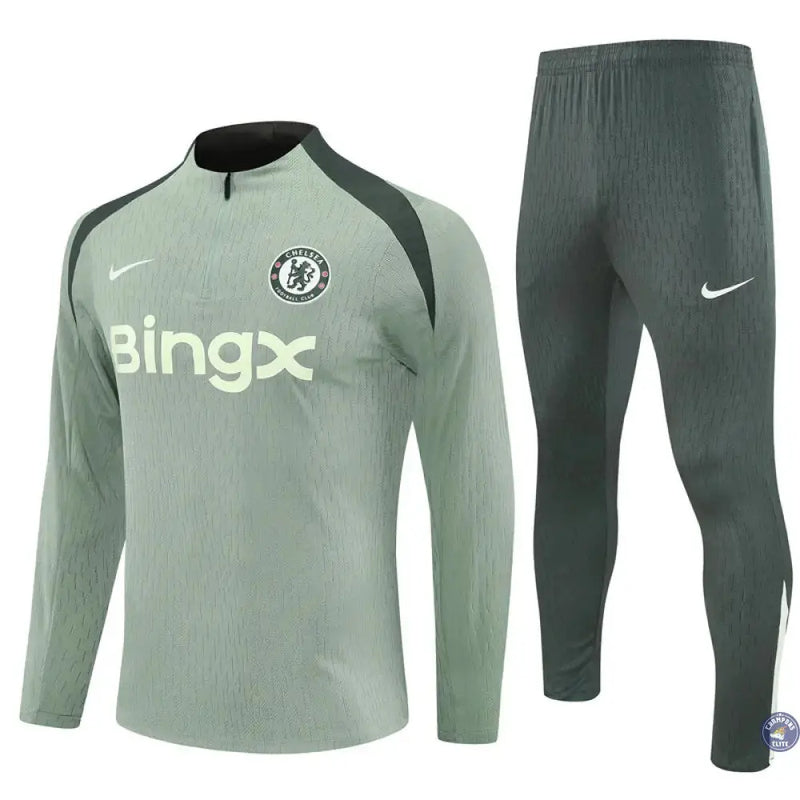 Survêtement d'entraînement demi-zip - Chelsea 2025/2026 - Kaki/Vert Clair — visuel 2 sur 3