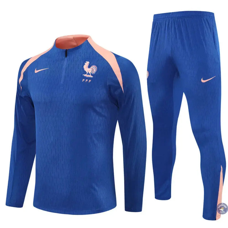 Survêtement d'entraînement demi-zip - France 2025/2026 - Bleu/Rose — visuel 2 sur 3