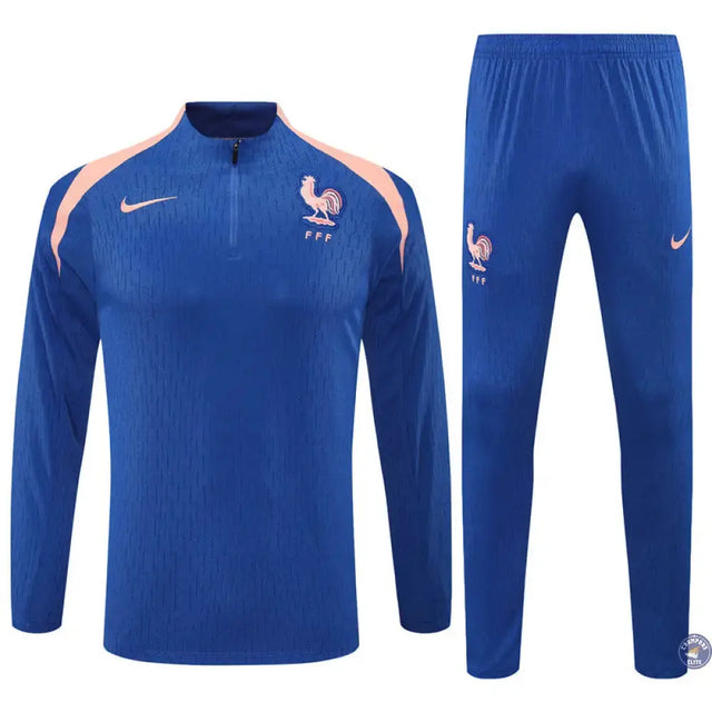 Survêtement d'entraînement demi-zip - France 2025/2026 - Bleu/Rose