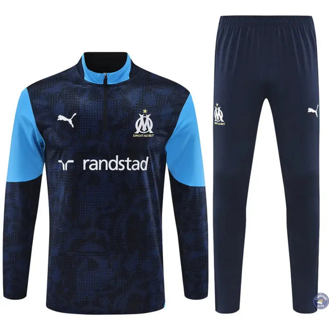 Survêtement d'entraînement demi-zip - OM 2025/2026 - Bleu/Bleu Ciel