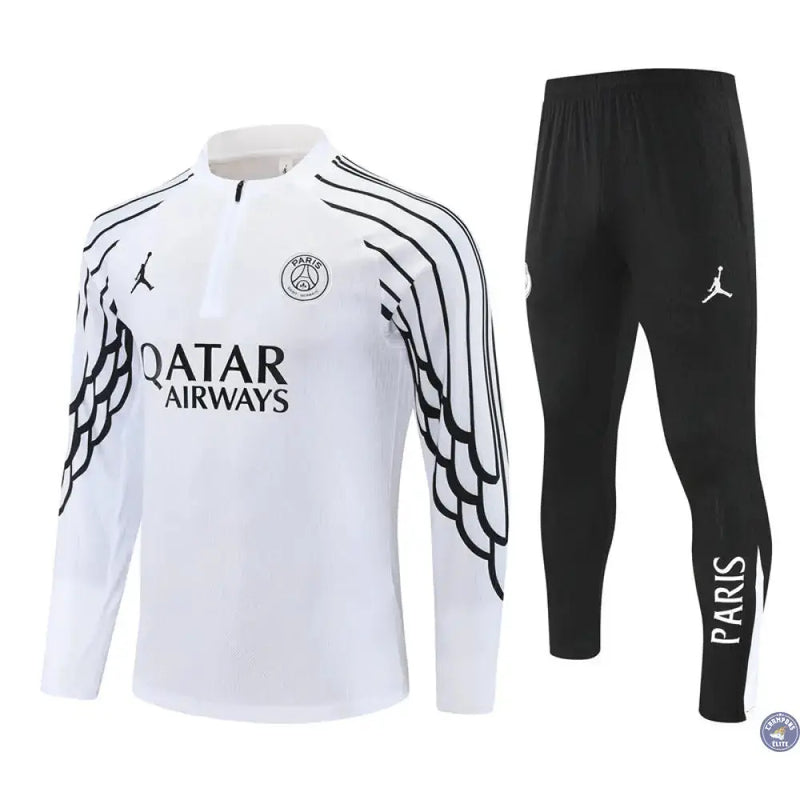Survêtement d'entraînement demi-zip - PSG 2025/2026 - Blanc/Noir — visuel 2 sur 3