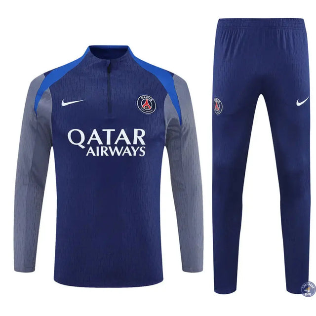 Survêtement d'entraînement demi-zip - PSG 2025/2026 - Bleu Marine/Bleu/Gris