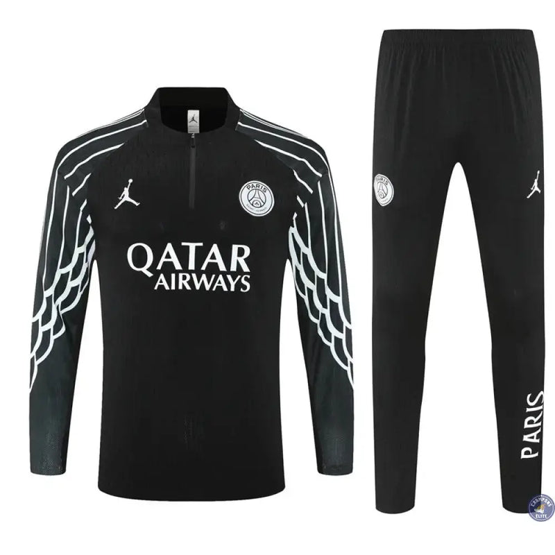 Survêtement d'entraînement demi-zip - PSG 2025/2026 - Noir/Blanc — visuel 1 sur 3