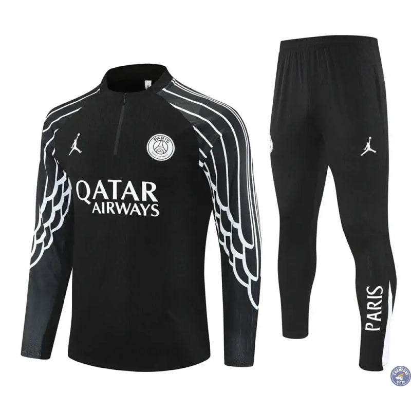 Survêtement d'entraînement demi-zip - PSG 2025/2026 - Noir/Blanc — visuel 2 sur 3