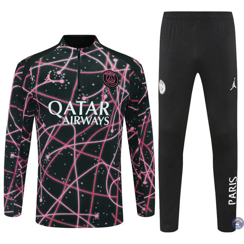 Survêtement d'entraînement demi-zip - PSG 2025/2026 - Noir/Rose/Blanc — visuel 1 sur 3